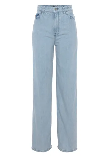 Weite Jeans BOSS ORANGE "Marlene High Rise Hochbund Waist Premium Denim Jeans" Gr. 28, Länge 34, blau (light, pastel blue) Damen Jeans Weite im 5-Pock...