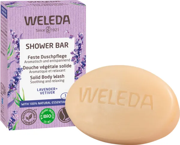 WELEDA Bio Shower Bar Feste Duschpflege Lavendel & Vetiver