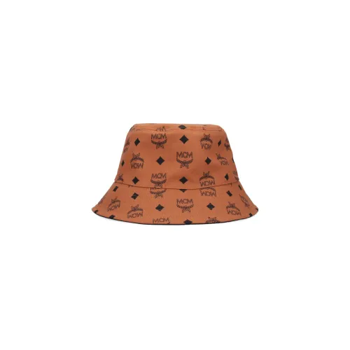 Wendbare Bucket Hat, Beige Baumwolle Logo Print MCM