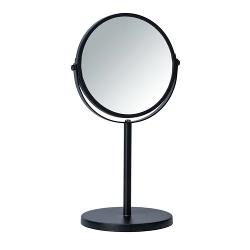 WENKO - Kosmetik-Standspiegel Assisi Ø 17 cm Schwarz Badzubehör