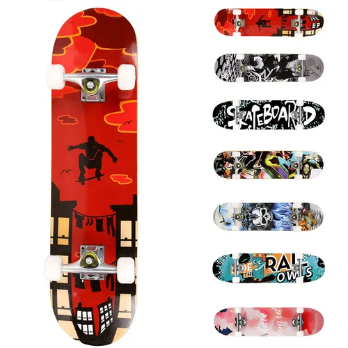 WeSkate 3108-1, Unisex-Skateboard für Erwachsene, Rot