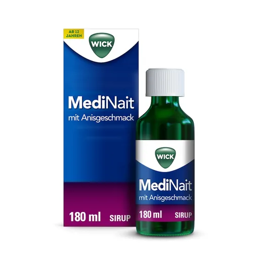 WICK - MediNait mit Anisgeschmack Sirup Fiebersenkende Schmerzmittel 0.18 l