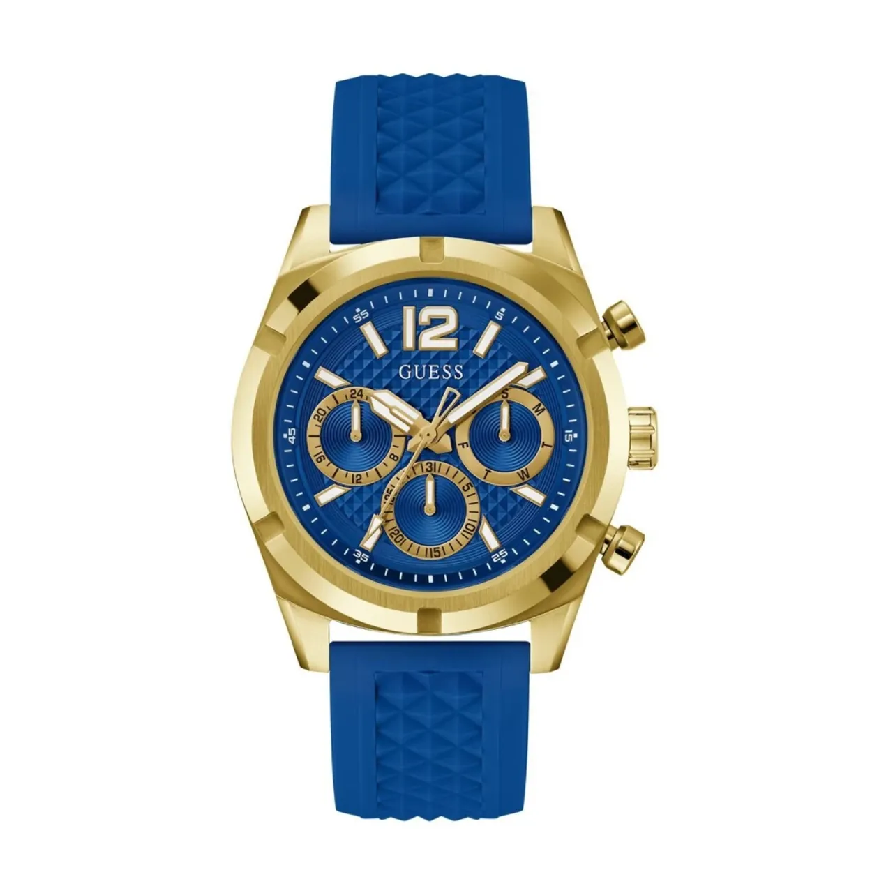 Widerstand Multifunktions Blau Gold Uhr Guess