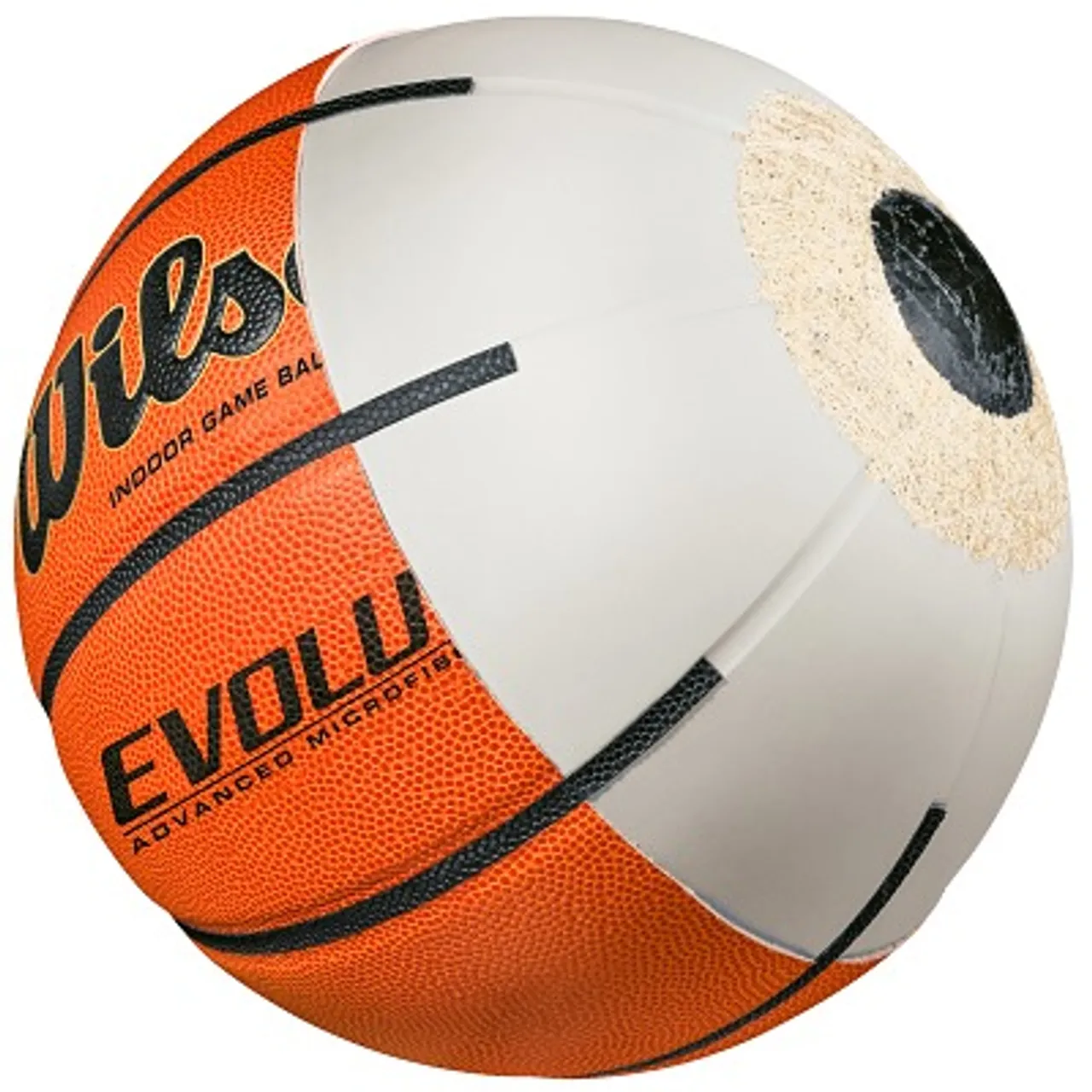 Wilson Basketball "Evolution", Größe 7, Orange-Schwarz