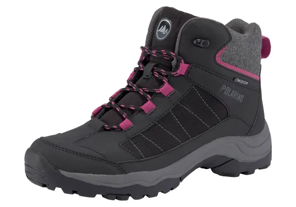 Winterboots POLARINO "Klara" Gr. 36, schwarz (schwarz, pink) Damen Schuhe Schnürstiefeletten