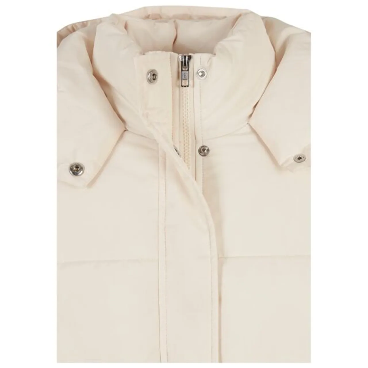 Winterjacke URBAN CLASSICS "Urban Classics Damen Ladies Waisted Puffer Jacket" Gr. L, beige (whitesand) Damen Jacken Winterjacken