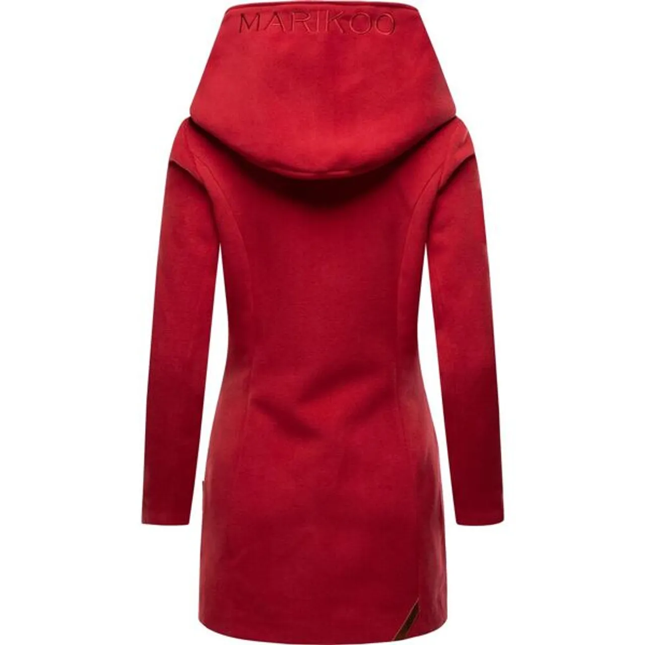 Wintermantel MARIKOO "Maikoo" Gr. S (36), rot (dunkelrot) Damen Mäntel Wintermäntel hochwertiger Mantel mit großer Kapuze