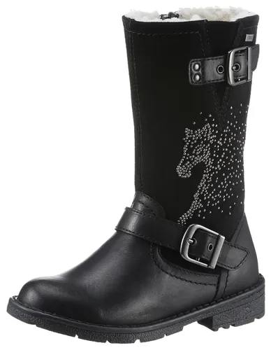 Winterstiefel LURCHI "HEIDI-TEX WMS: weit" Gr. 27, schwarz Kinder Schuhe Mädchenschuhe mit Pferdemotiv aus Strass-Steinchen