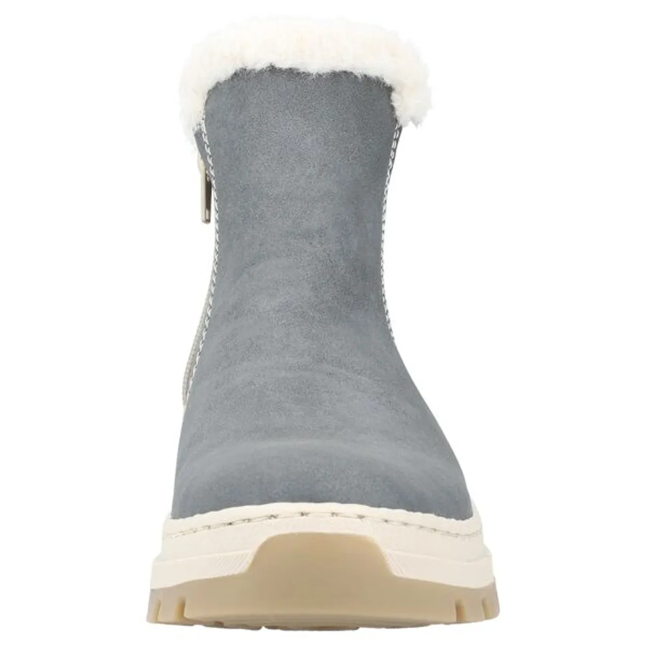 Winterstiefelette RIEKER Gr. 42, blau (jeansblau) Damen Schuhe Reißverschlussstiefeletten