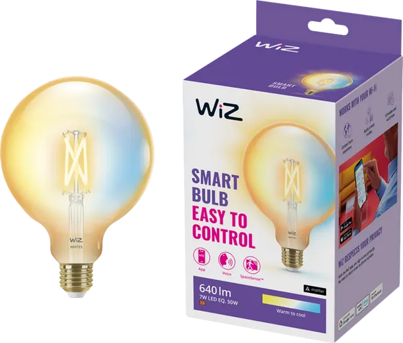 WiZ Smart Filamentlampe Globe XL - Warmes bis kaltweißes Licht - E27
