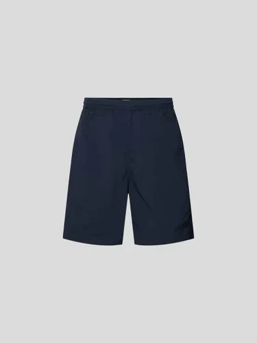 WOOD WOOD Shorts mit Label-Patch in Marine