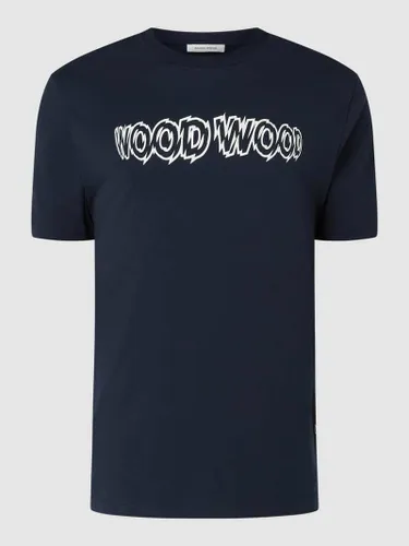 Wood Wood T-Shirt mit Logo Modell 'Bobby' in Marine