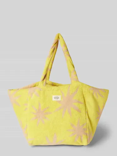 WOUF Handtasche mit Label-Patch Modell 'Formentera' in Gelb, Größe One Size