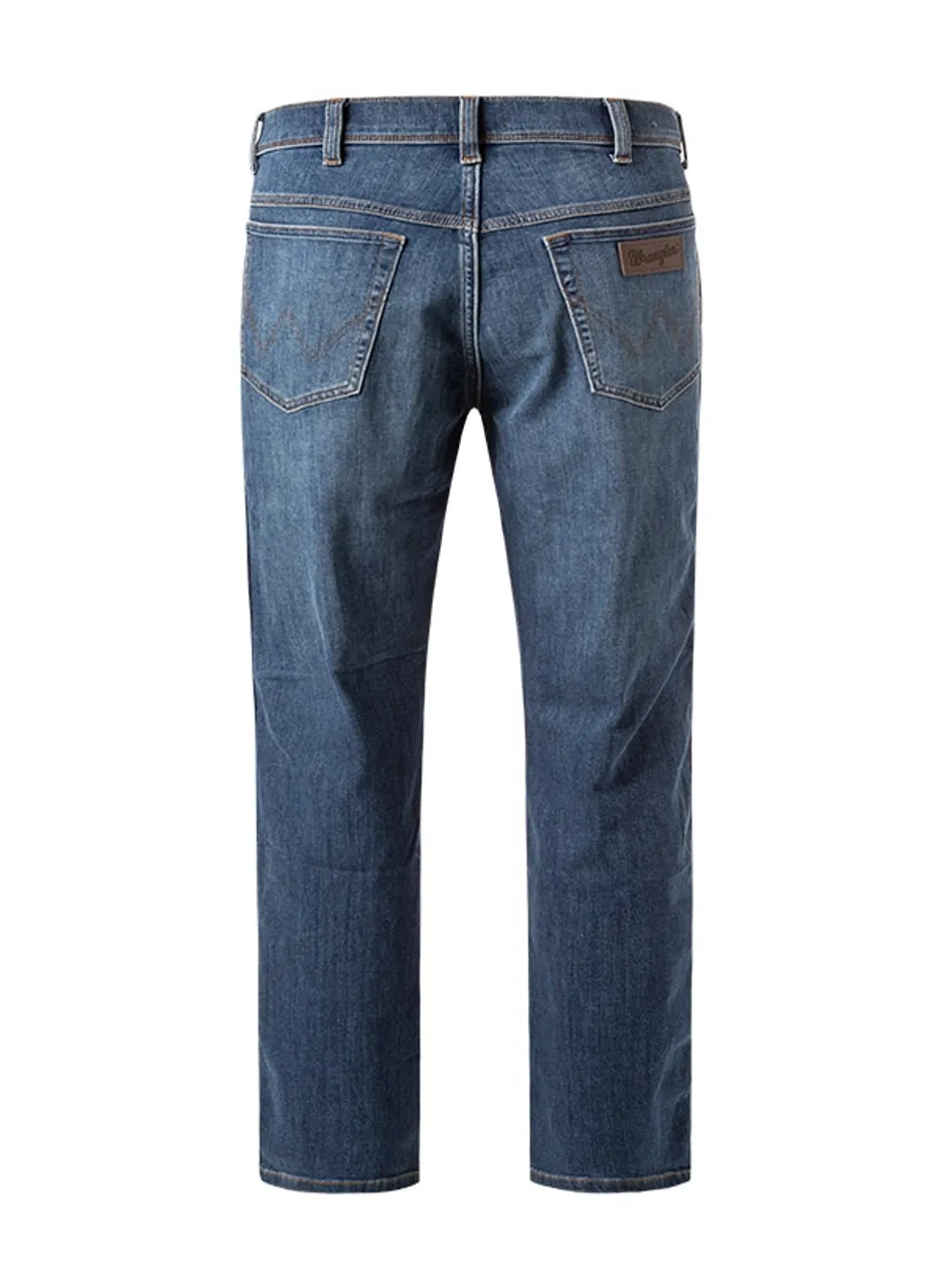 Wrangler Herren Jeans blau Baumwoll-Stretch Straight Fit