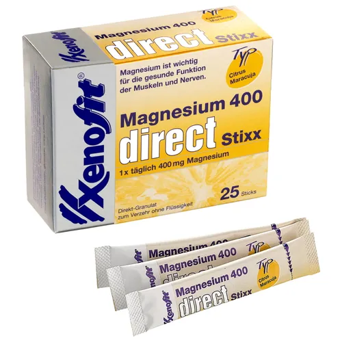 XENOFIT Magnesium 400 direct Stixx (25 Portionsbeutel), Energie Riegel,