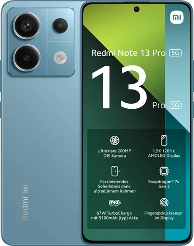 XIAOMI Smartphone "Redmi Note 13 Pro 5G 8GB+256GB" Mobiltelefone blau Smartphone Android Bestseller