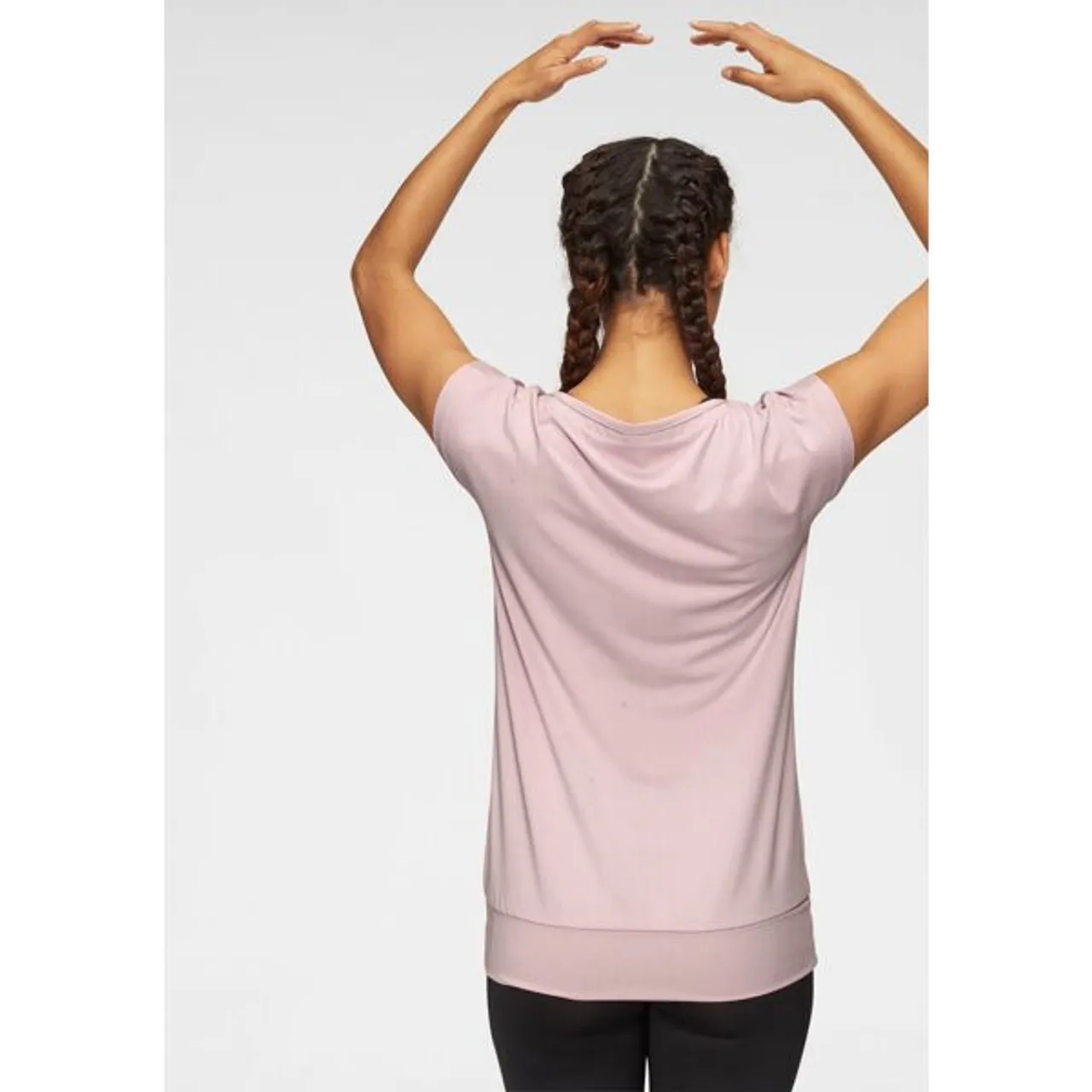 Yoga & Relax Shirt OCEAN SPORTSWEAR "Soulwear - Essentials Shirts" Gr. 48, rosa (black, rose) Damen Shirts kurzarm