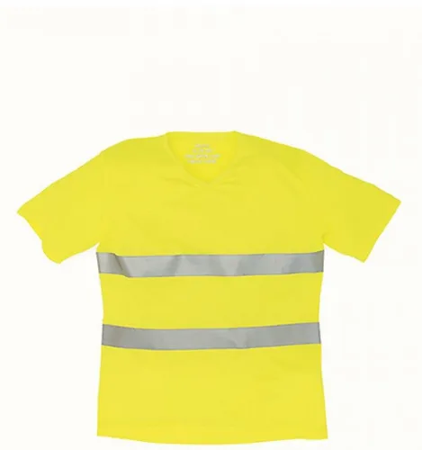 YOKO Warnschutz-Shirt Herren Hi Vis Top Cool Super Light V-Neck Arbeits T-Shirt