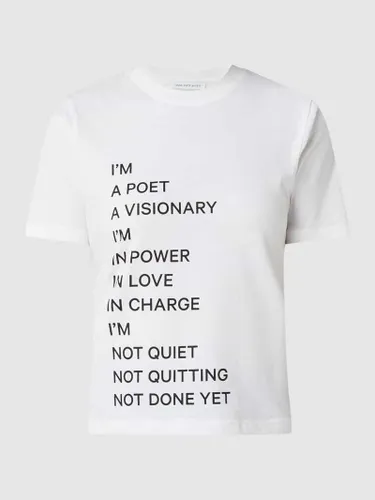 YOUNG POETS SOCIETY Cropped T-Shirt mit Message Modell 'Principles Tannie' in Weiss
