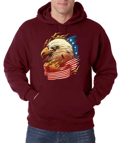 Youth Designz Kapuzenpullover Adler USA American Eagle Herren Hoodie Pullover mit trendigem Frontprint