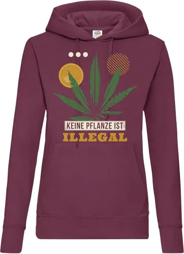 Youth Designz Kapuzenpullover Keine Pflanze ist Illegal Damen Hoodie Pullover mit Trendigem Spruch und Frontaufdruck