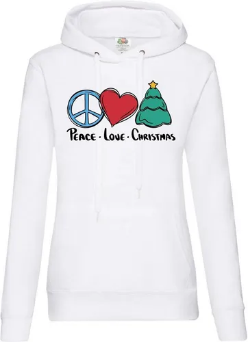 Youth Designz Kapuzenpullover Peace Love Christmas Damen Hoodie Pullover mit Trendigem Frontdruck
