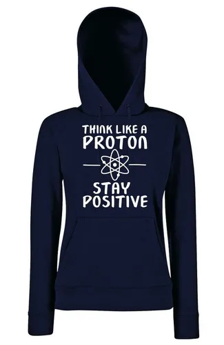 Youth Designz Kapuzenpullover Stay Positive like a Proton Damen Hoodie Pullover mit lustigen Physik Frontprint