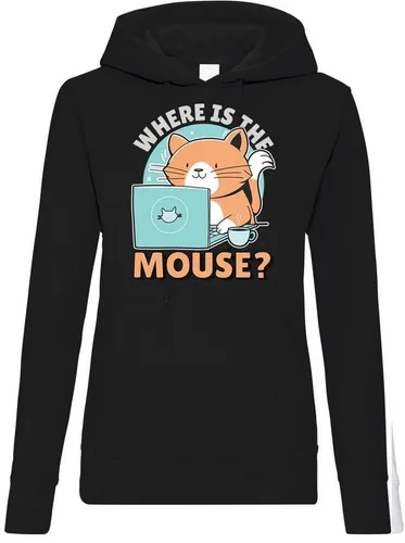 Youth Designz Kapuzenpullover Where Is The Mouse? Damen Hoodie Pullover mit trendigem Frontprint