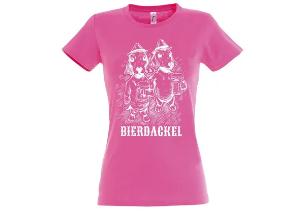 Youth Designz T-Shirt Bier Dackel Damen Shirt mit trendigem Frontprint