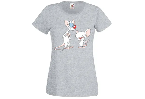 Youth Designz T-Shirt Brain und Pinky Damen T-Shirt mit modischem Print