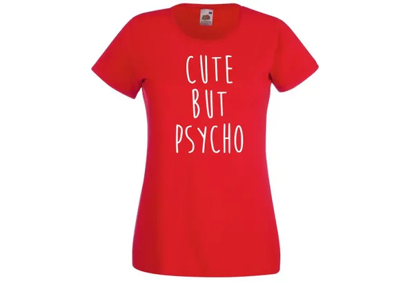 Youth Designz T-Shirt Cute but Psycho Damen T-Shirt mit lustigem Spruch