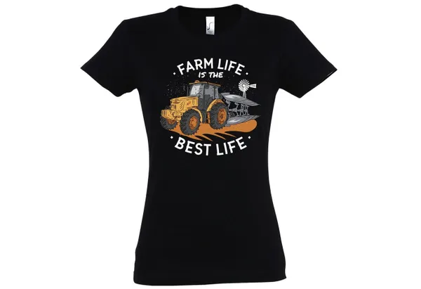 Youth Designz T-Shirt "Farm Is The Best Life" Damen Shirt mit trendigem Frontprint