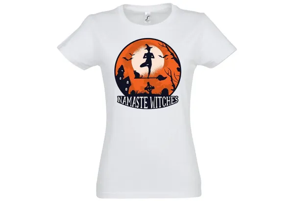 Youth Designz T-Shirt Namaste Witches Damen Shirt mit lutsigem Frontprint