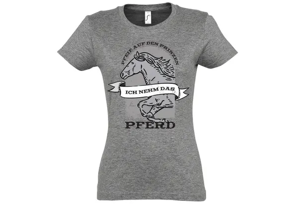 Youth Designz T-Shirt "Pfeif auf den Prinzen, ich nehm das Pferd" Damen T-Shirt mit modischem print