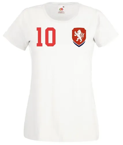 Youth Designz T-Shirt Tschechische Republik Damen T-Shirt im Fußball Trikot Look mit trendigem Motiv