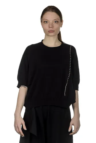 Y's Yohji Yamamoto Damen Cropped-Pullover mit Verzierung schwarz
