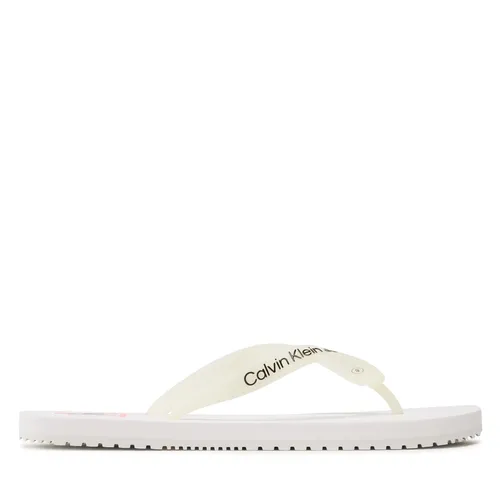 Zehentrenner Calvin Klein Jeans Beach Sandal Logo YM0YM00656 White YBR