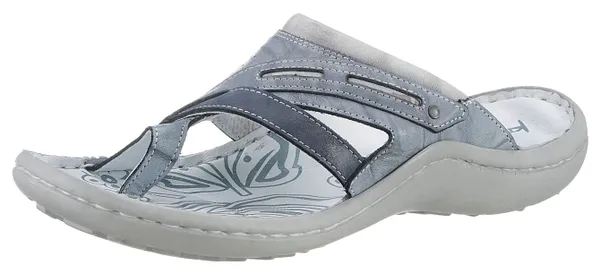Zehentrenner KRISBUT Gr. 41, blau (jeansblau) Damen Schuhe Zehentrenner Sommerschuh, Schlappen mit weichem Zehensteg