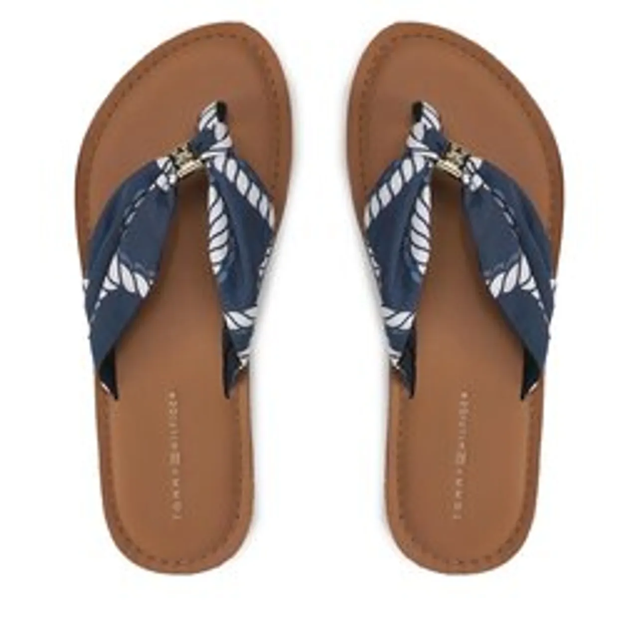 Zehentrenner Tommy Hilfiger Th Elevated Beach Sandal Print FW0FW07164 Space Blue DW6