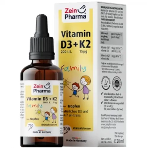 Zein Pharma - VITAMIN D3+K2 MK-7 all trans Family Tropf.z.Einn. Vitamine 02 l