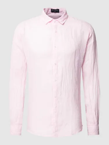 Zeybra Freizeithemd aus Leinen Modell 'Camicia' in Rosa