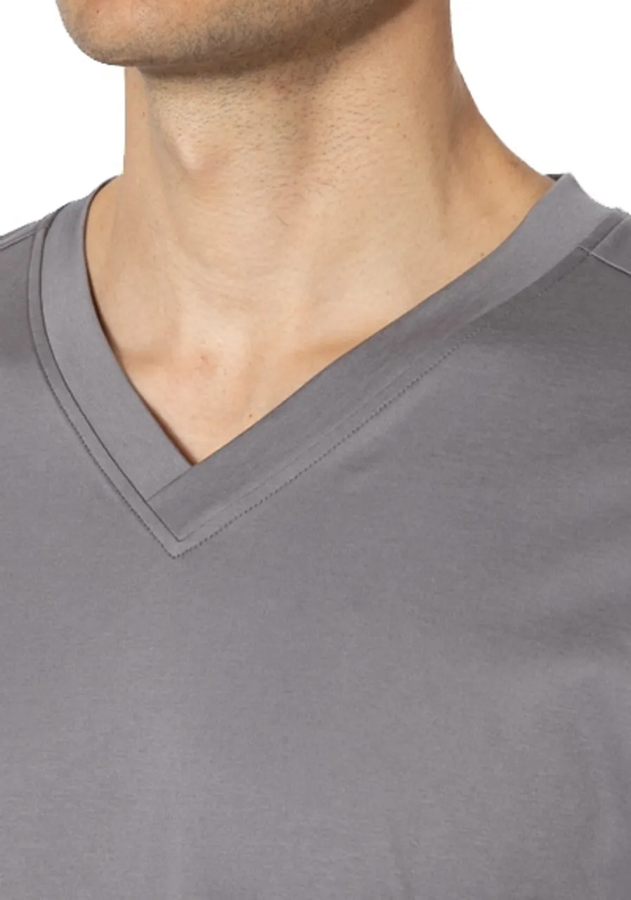 Zimmerli Herren T-Shirt grau Jersey-Baumwolle unifarben