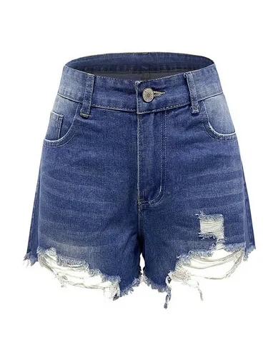 ZWY Jeansshorts Sommer-Jeansshorts für Damen, hohe Taille, bequeme Freizeitjeans Klassische, schlichte, modische Damen-Shorts mit Rissen